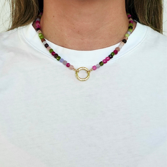 Tourmaline Quartz + 14k Gold Filled Connector | 3-in-1 Necklace + Bag Charm + Phone Cord