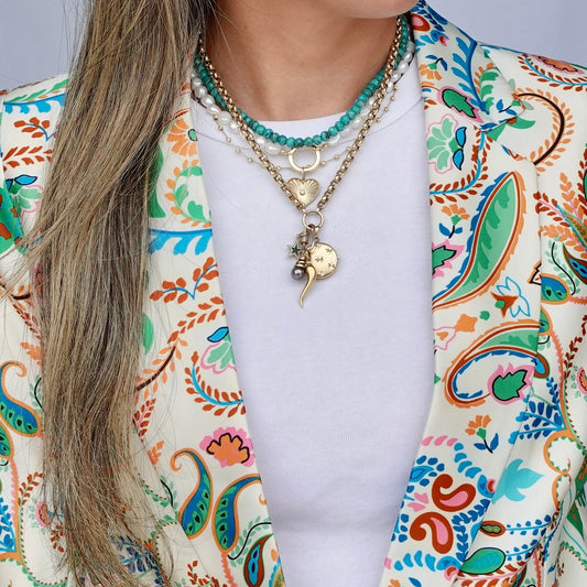 Turquoise + 14k Gold Filled Connector | 3-in-1 Necklace + Bag Charm + Phone Cord