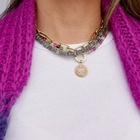 Labradorite + 14k Gold Filled Connector | 3-in-1 Necklace + Bag Charm + Phone Cord