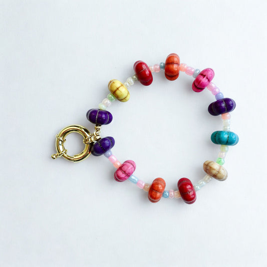 Howlite Pumpkins Phone & Bag Charm + 18k Gold Filled Sailor Clasp