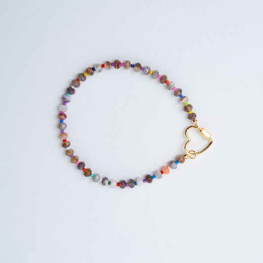 Orange Agate Rainbow Bag Charm