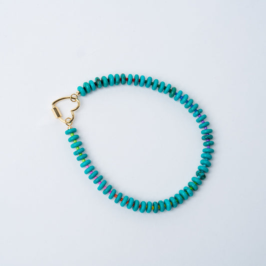 Turquoise Howlite Rainbow + Heart Carabiner Bag Charm
