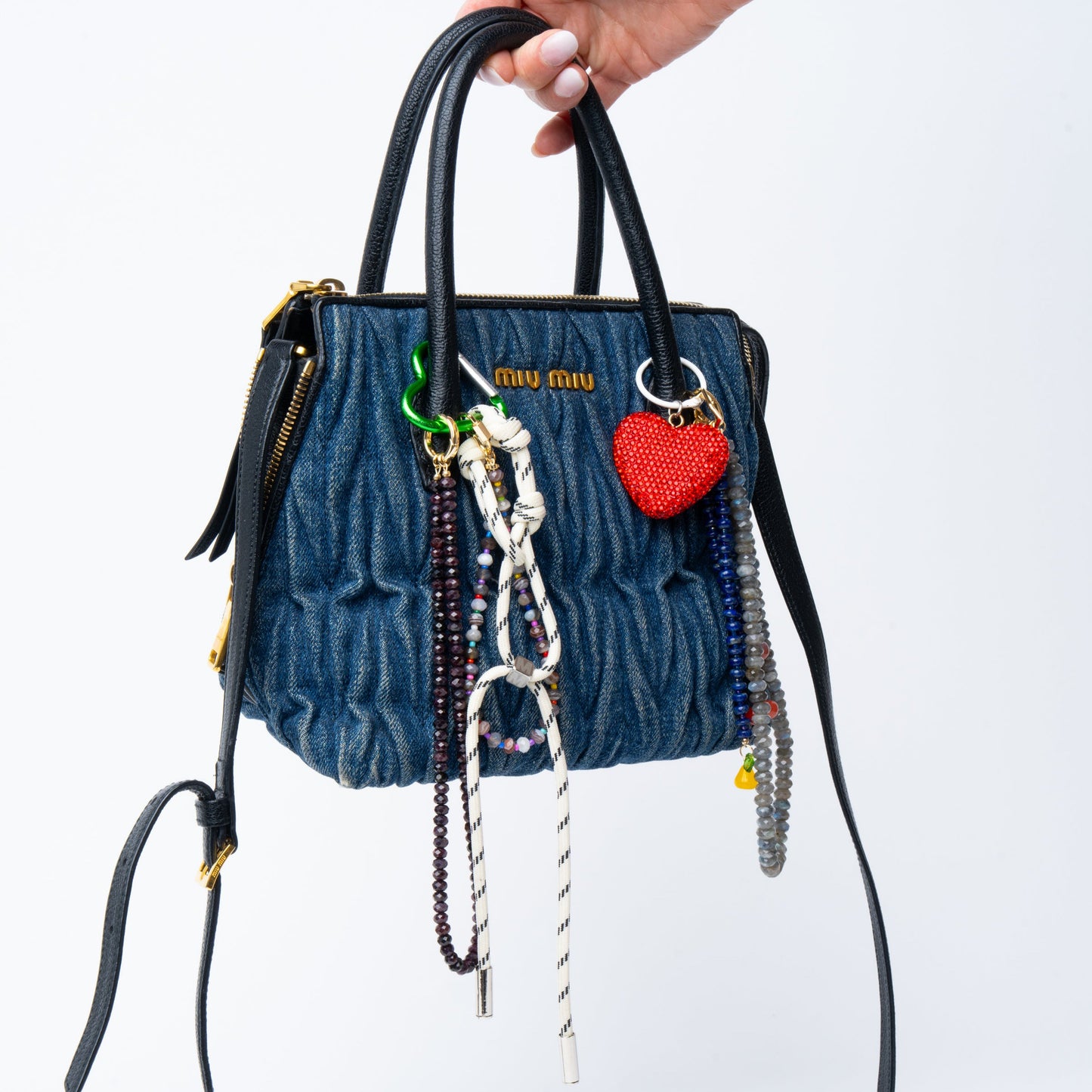 Garnet + 14k Gold Filled Connector | 3-in-1 Necklace + Bag Charm + Phone Cord