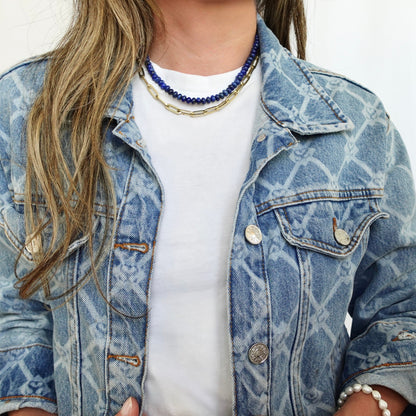 Lapis Lazuli + 14k Gold Filled Connector | 3-in-1 Necklace + Bag Charm + Phone Cord