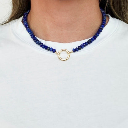 Lapis Lazuli + 14k Gold Filled Connector | 3-in-1 Necklace + Bag Charm + Phone Cord