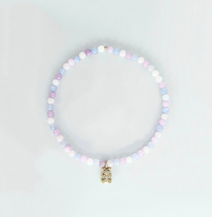Dream Lavender + 14k Gold Plated Gummy Bear Necklace