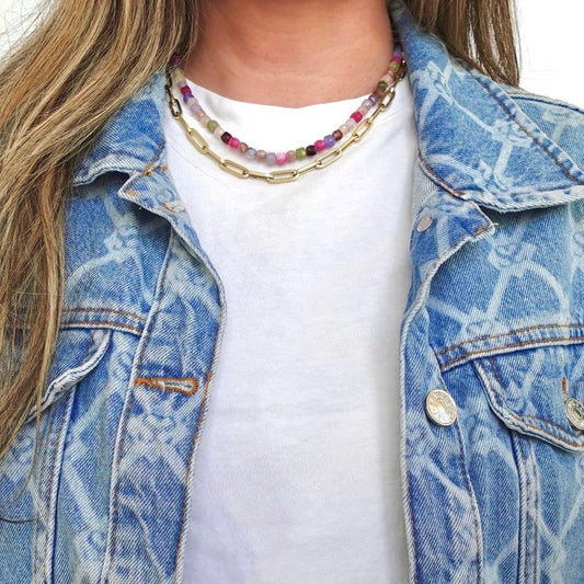 Tourmaline Quartz + 14k Gold Filled Connector | 3-in-1 Necklace + Bag Charm + Phone Cord