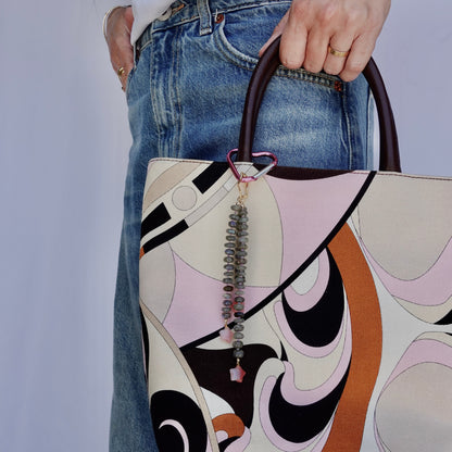Labradorite + Cascading Star Agate Bag Charm