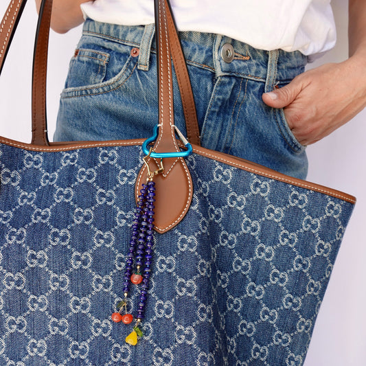 Fruit Agate Lapis Lazuli Bag Charm