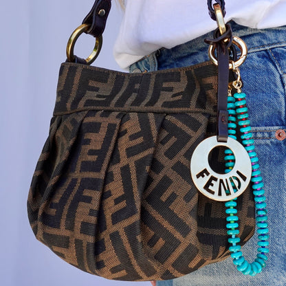 Turquoise Howlite Rainbow + Heart Carabiner Bag Charm