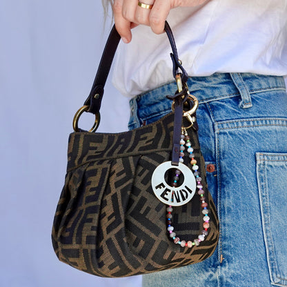 Orange Agate Rainbow Bag Charm