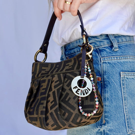 Orange Agate Rainbow Bag Charm