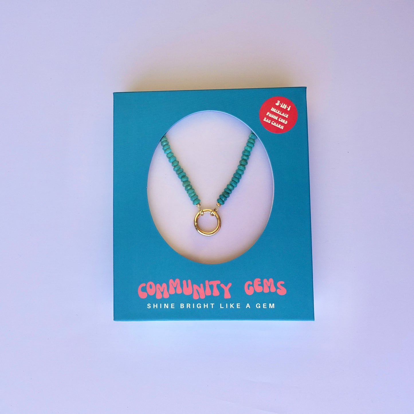 Turquoise + 14k Gold Filled Connector | 3-in-1 Necklace + Bag Charm + Phone Cord