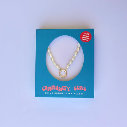 White Baroque Pearls + 14k Gold Filled Connector | 3-in-1 Necklace + Bag Charm + Phone Cord