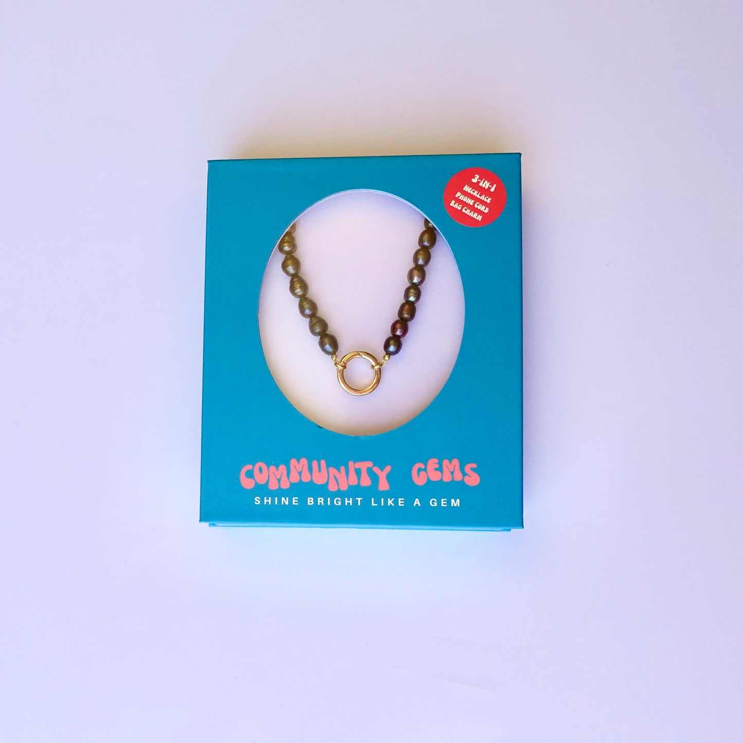 Black Baroque Pearls + 14k Gold Filled Connector | 3-in-1 Necklace + Bag Charm + Phone Cord