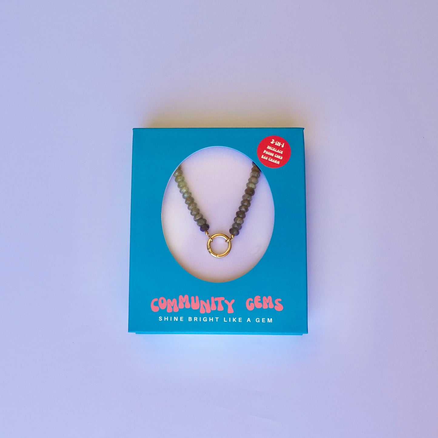 Labradorite + 14k Gold Filled Connector | 3-in-1 Necklace + Bag Charm + Phone Cord