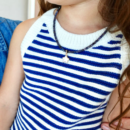 Sapphire + Baroque Pearl Star 14k Gold Filled Matching Necklaces