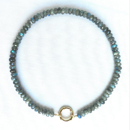 Labradorite + 14k Gold Filled Connector | 3-in-1 Necklace + Bag Charm + Phone Cord