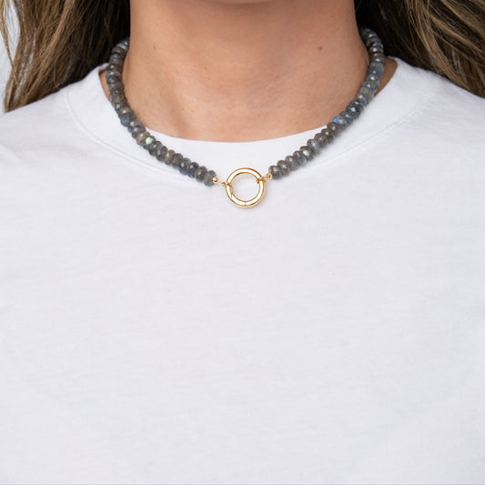 Labradorite + 14k Gold Filled Connector | 3-in-1 Necklace + Bag Charm + Phone Cord