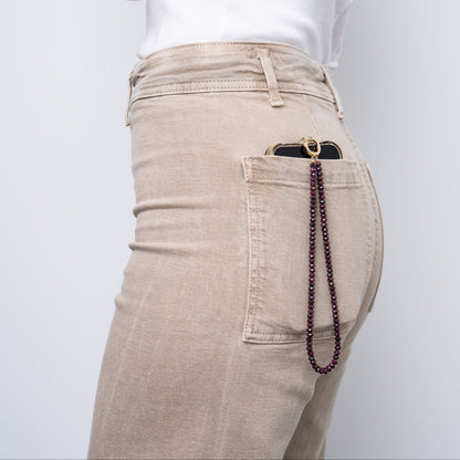 Garnet + 14k Gold Filled Connector | 3-in-1 Necklace + Bag Charm + Phone Cord