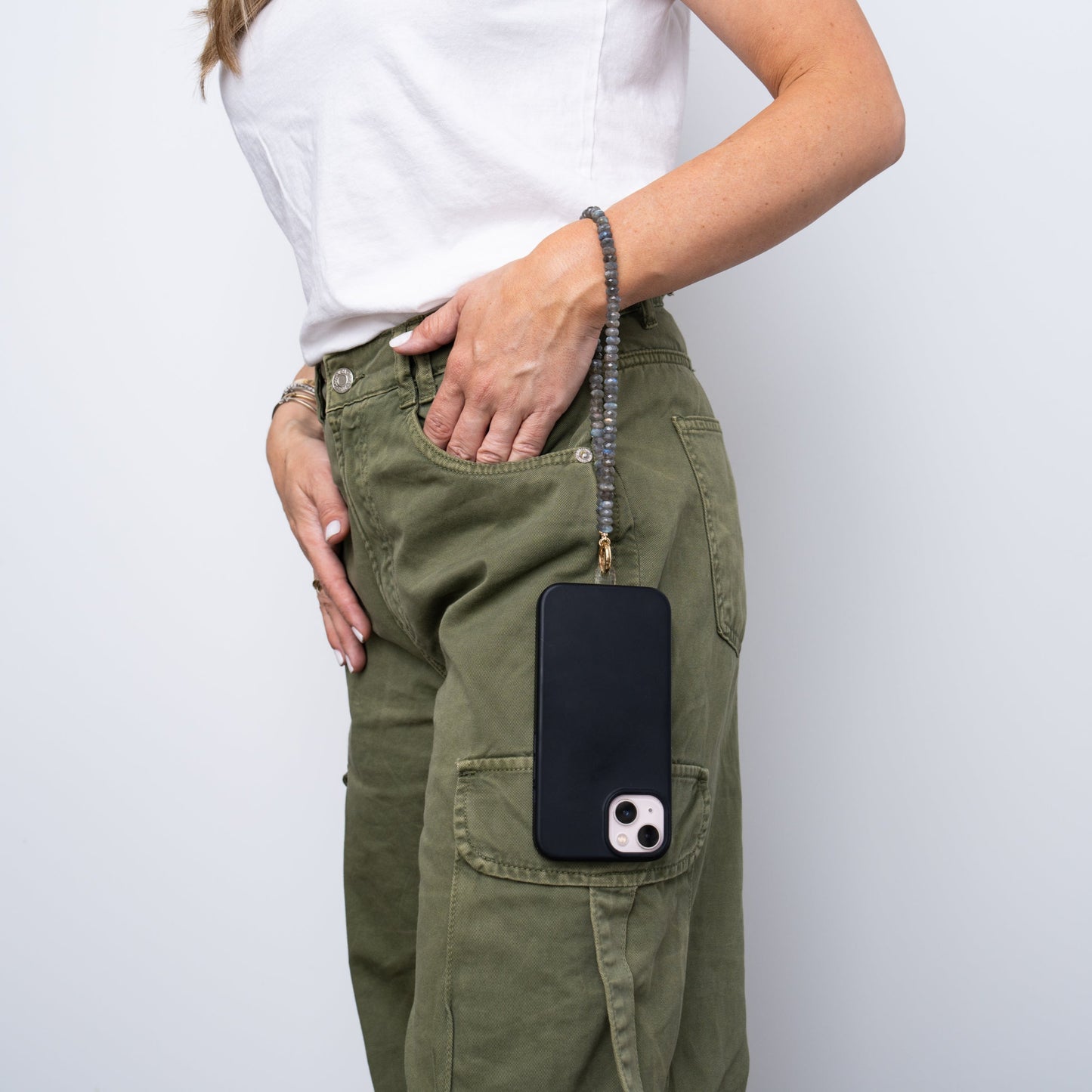 Labradorite + 14k Gold Filled Connector | 3-in-1 Necklace + Bag Charm + Phone Cord