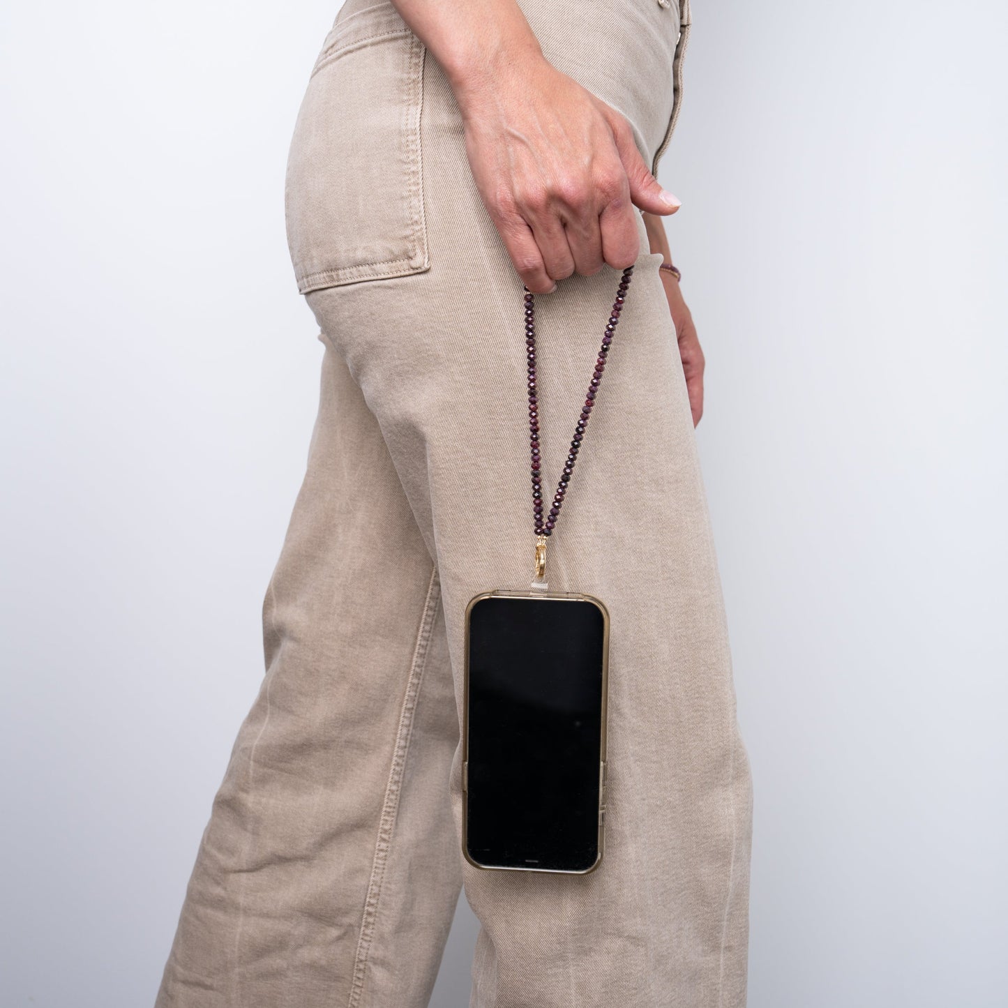 Garnet + 14k Gold Filled Connector | 3-in-1 Necklace + Bag Charm + Phone Cord