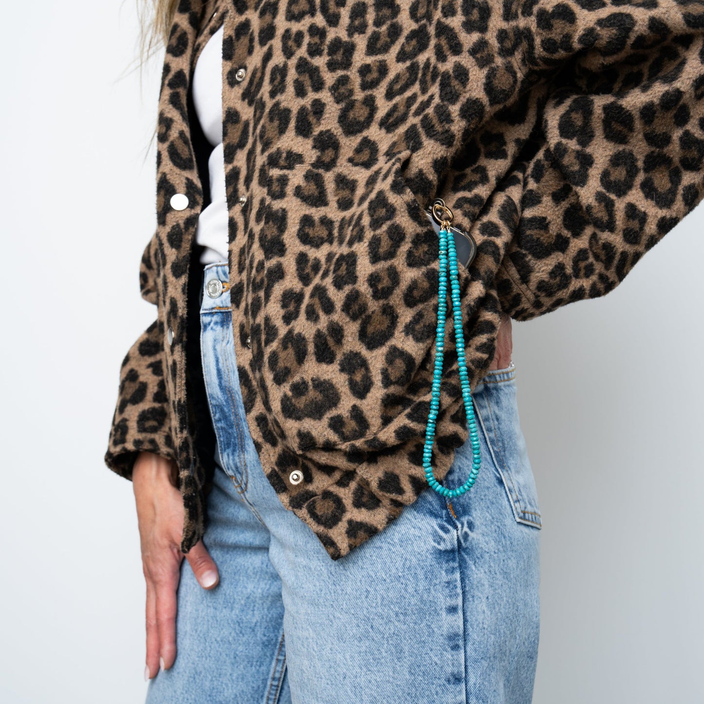 Turquoise + 14k Gold Filled Connector | 3-in-1 Necklace + Bag Charm + Phone Cord
