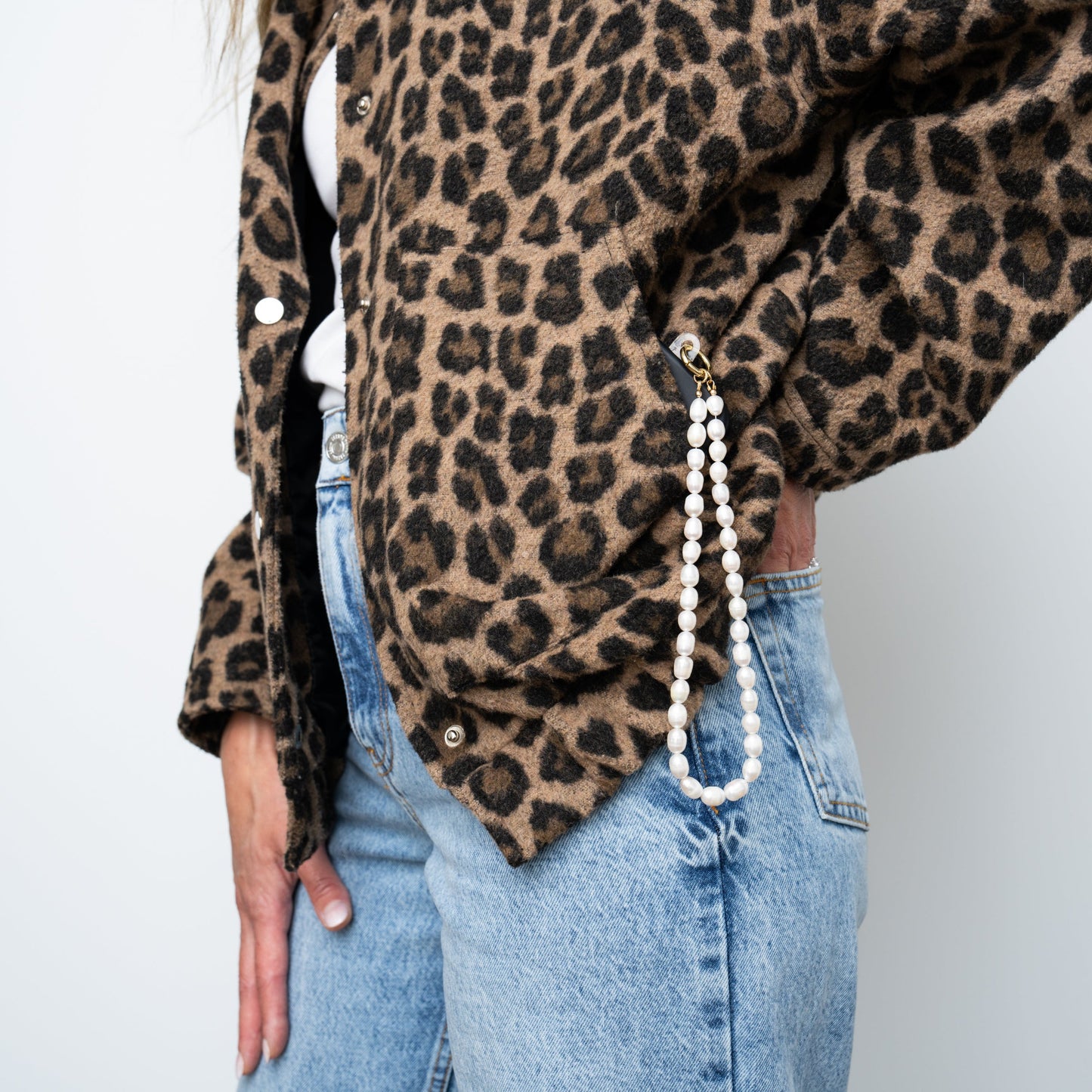 White Baroque Pearls + 14k Gold Filled Connector | 3-in-1 Necklace + Bag Charm + Phone Cord