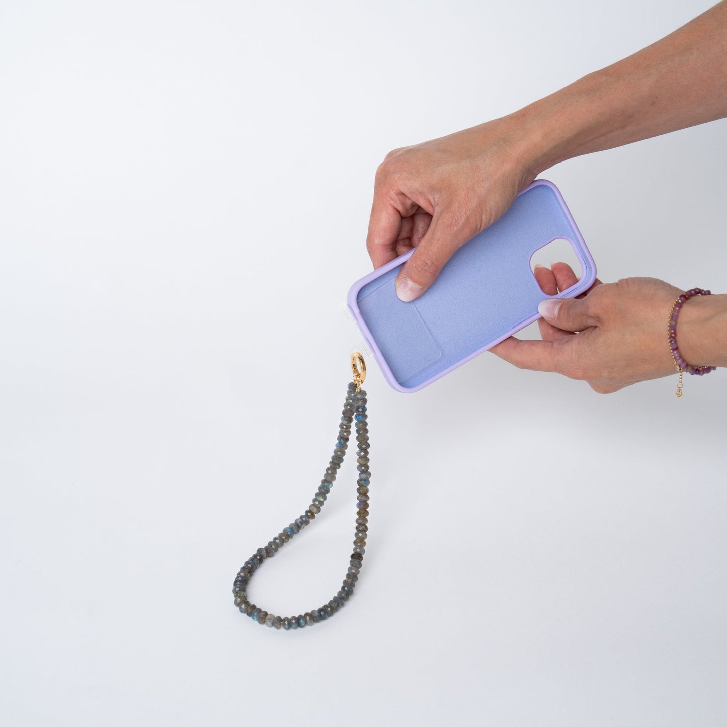 Labradorite + 14k Gold Filled Connector | 3-in-1 Necklace + Bag Charm + Phone Cord