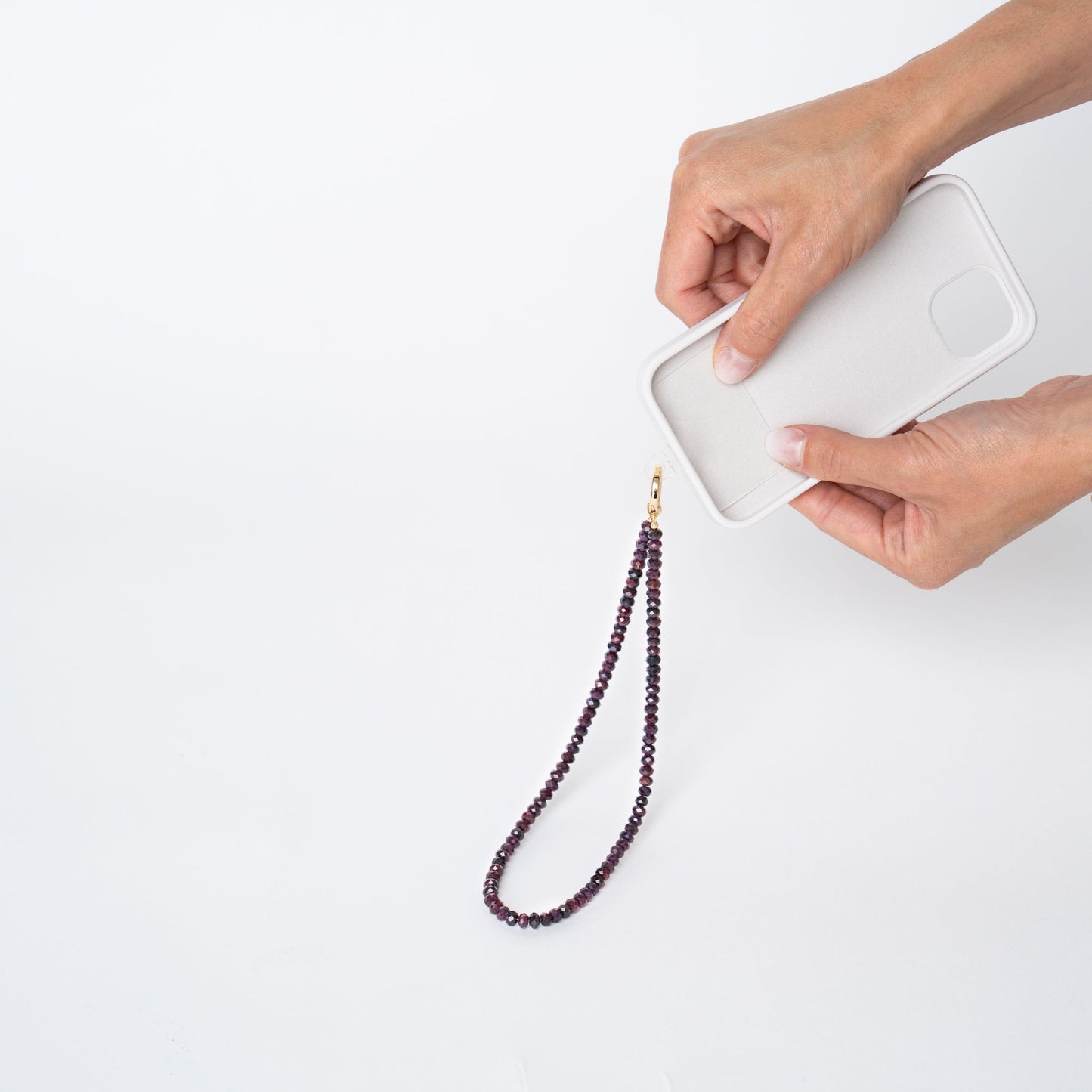 Garnet + 14k Gold Filled Connector | 3-in-1 Necklace + Bag Charm + Phone Cord