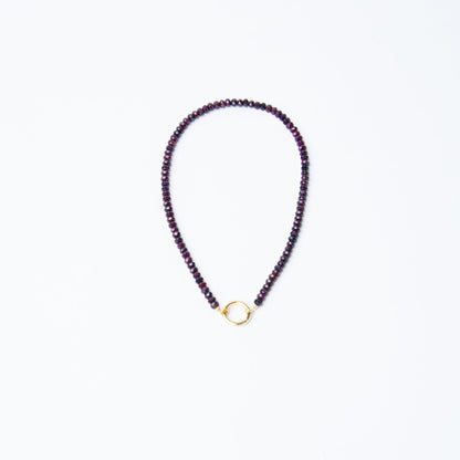 Garnet + 14k Gold Filled Connector | 3-in-1 Necklace + Bag Charm + Phone Cord