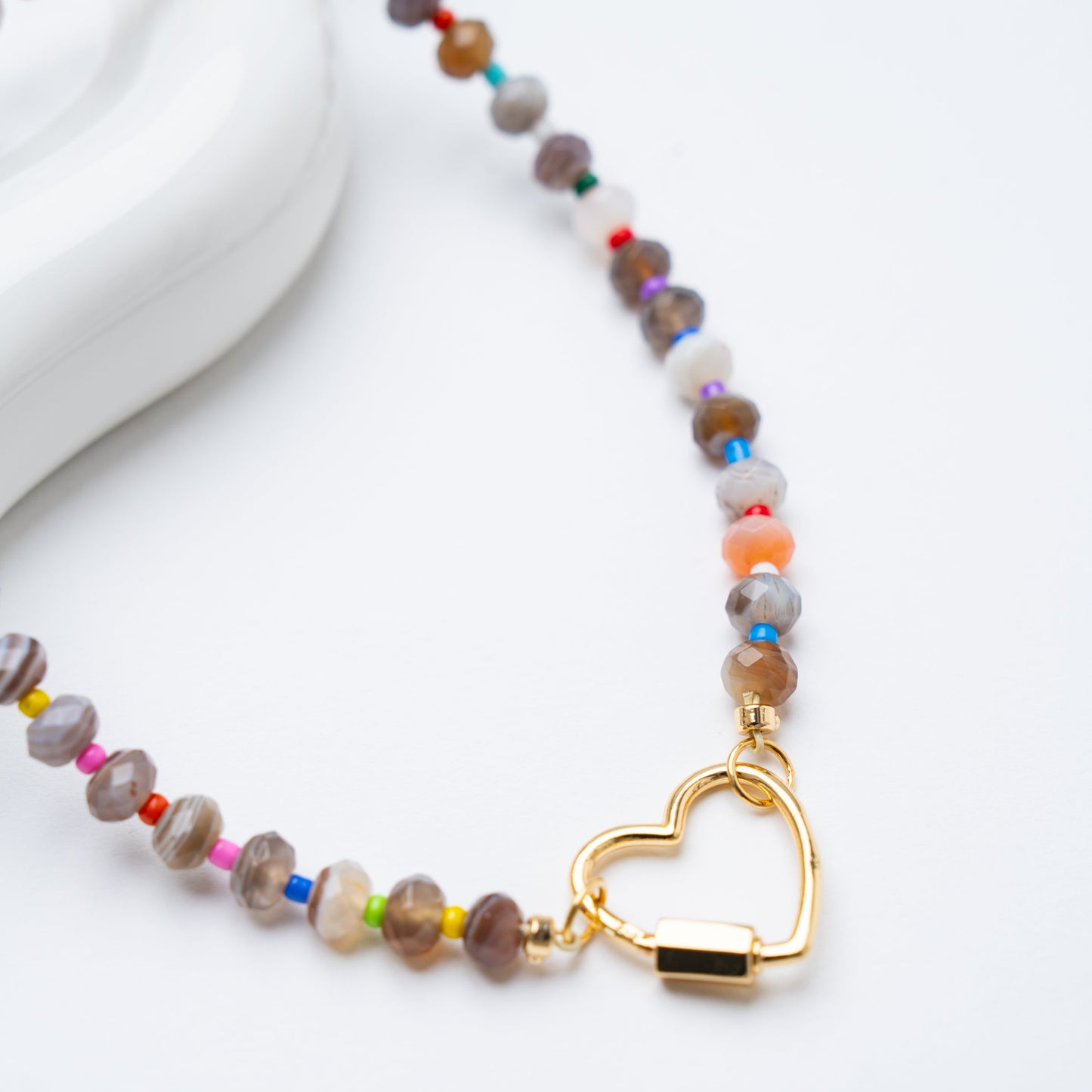 Orange Agate Rainbow Bag Charm