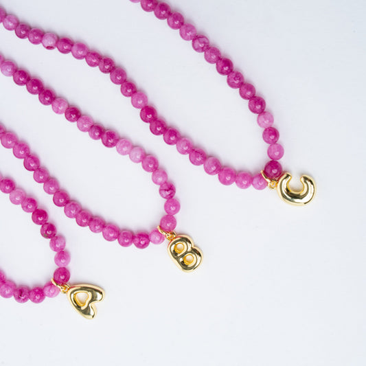 18k Gold Filled Bubble Initial Charm