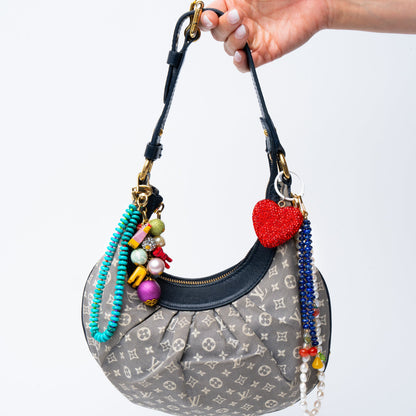 Turquoise Howlite Rainbow + Heart Carabiner Bag Charm