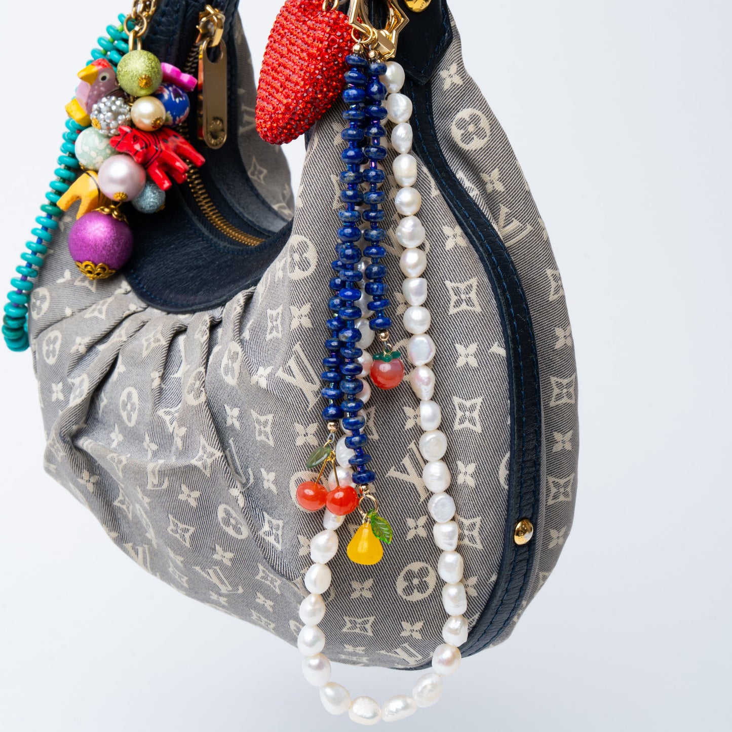 White Baroque Pearls + 14k Gold Filled Connector | 3-in-1 Necklace + Bag Charm + Phone Cord